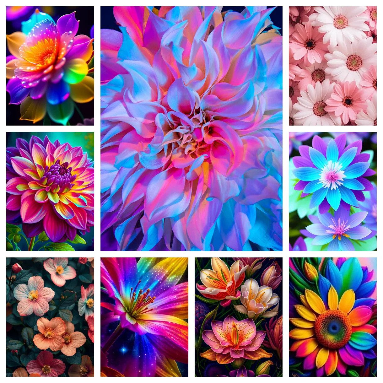 

AB diamond painting colorful beautiful flowers fantasy 5D DIY mosaic cross stitch home decoration gift