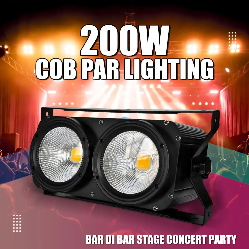 

2 Eyes 200W COB Par Light Cool Warm White Lighting With DMX 512 Control Professional Stage Dj Lights For Disco Home Party