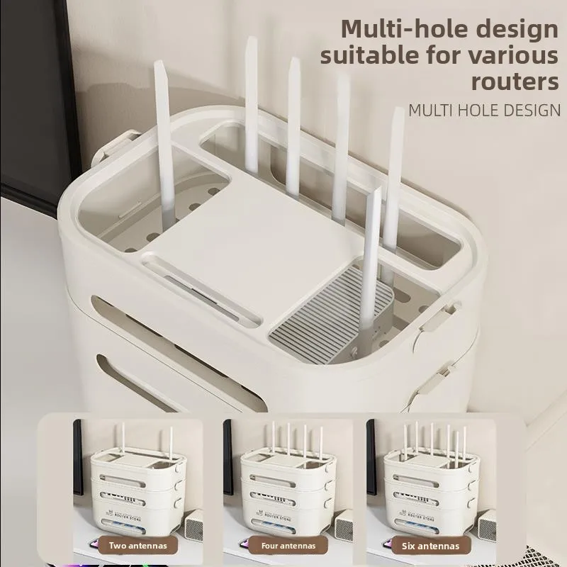 Thickened Four-Layer TV Box Cable Organizer Hidden Storage Box Home Wire Management Solution ABS Plastic Living Room Ready
