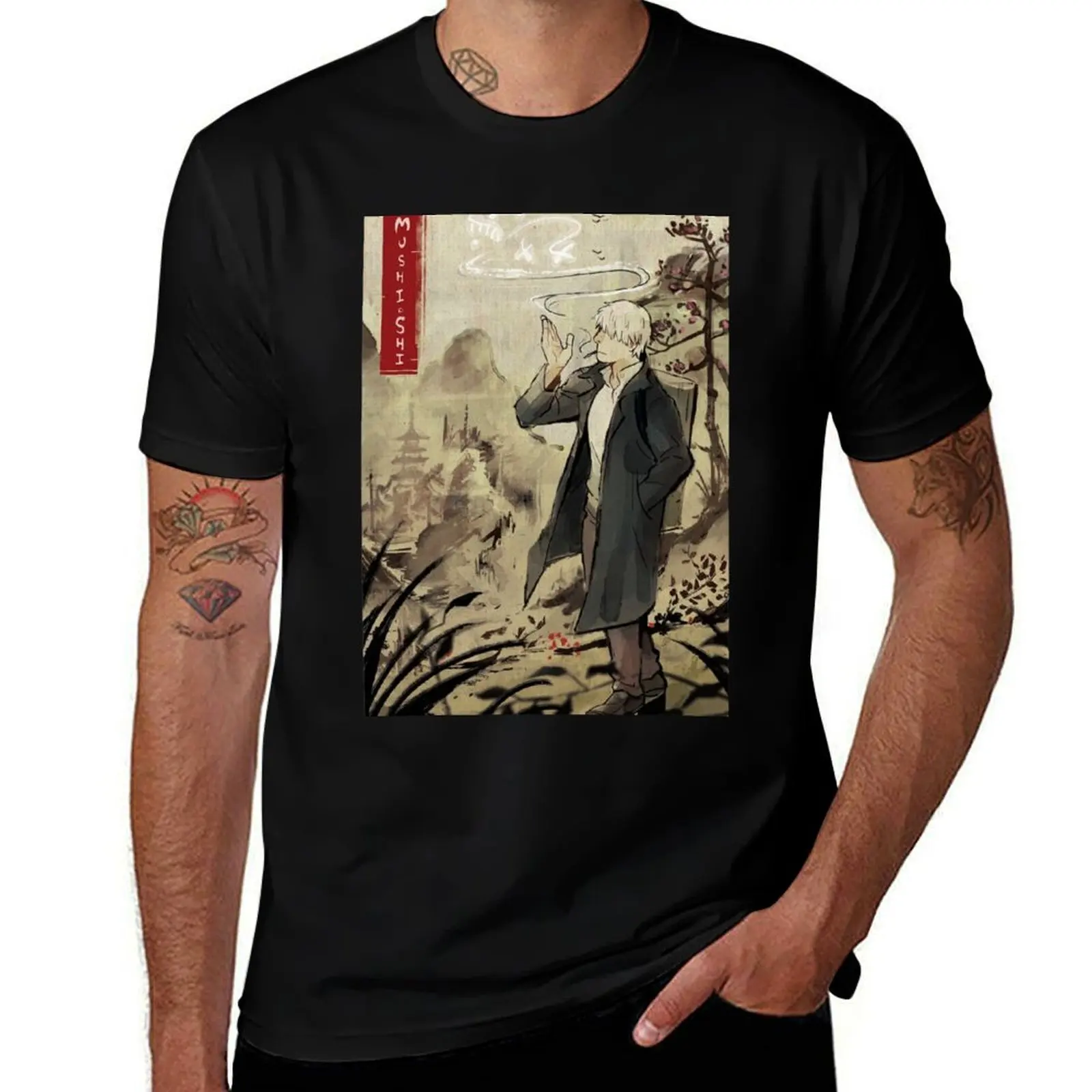 Mushishi Zoku Shou Painting T-Shirt Lightweight Basic Short Sleeve Shirt T-Shirt