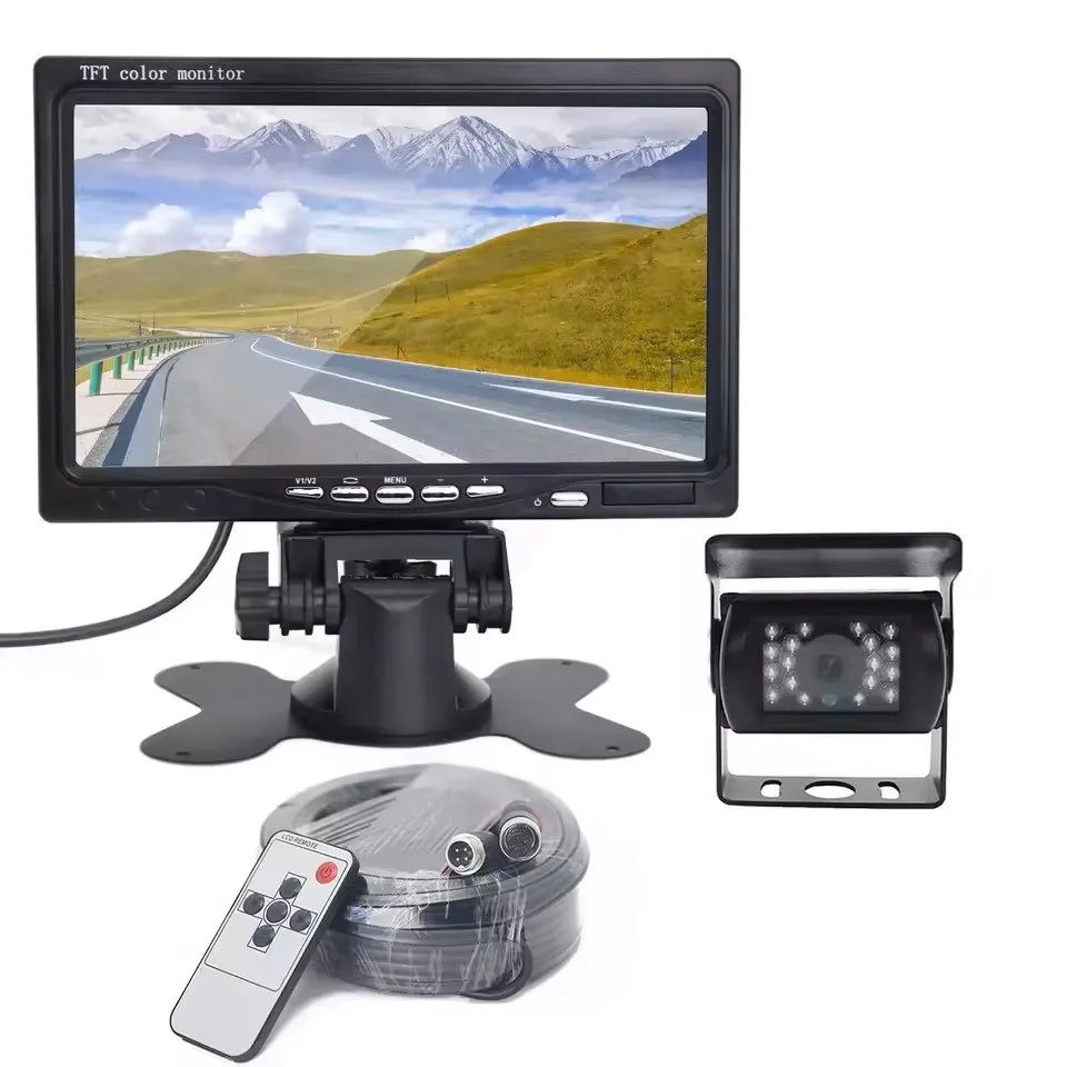 7 Inch Car Monitor LCD Display Rearview Waterproof 4pin IR Night Rear View Camera Car Electronic Devices Video Recorder