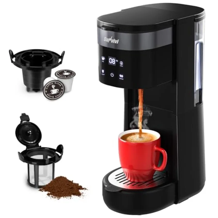 

Кофемашина 3-в-1 для одной порции: для капсул K-Cup, молотого кофе и чая, объемы заваривания от 8 до 14 унций (30 унций), съемный резервуар для воды