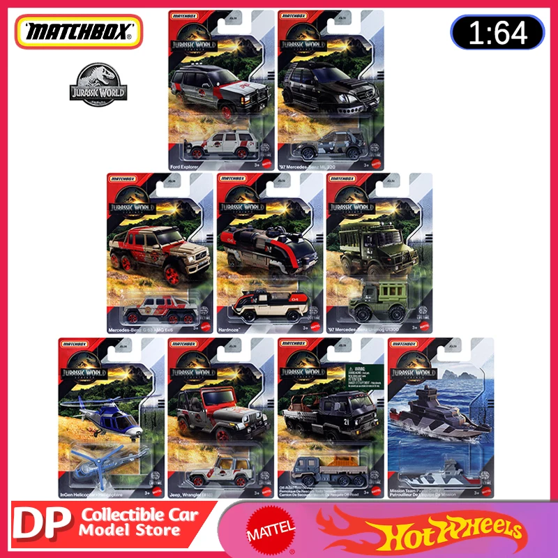 

Mattel 2025 Matchbox Jurassic World Rebirth Series Mercedes G63 Ford Jeep Wrangler Premium 1:64 Scale Diecast Cars