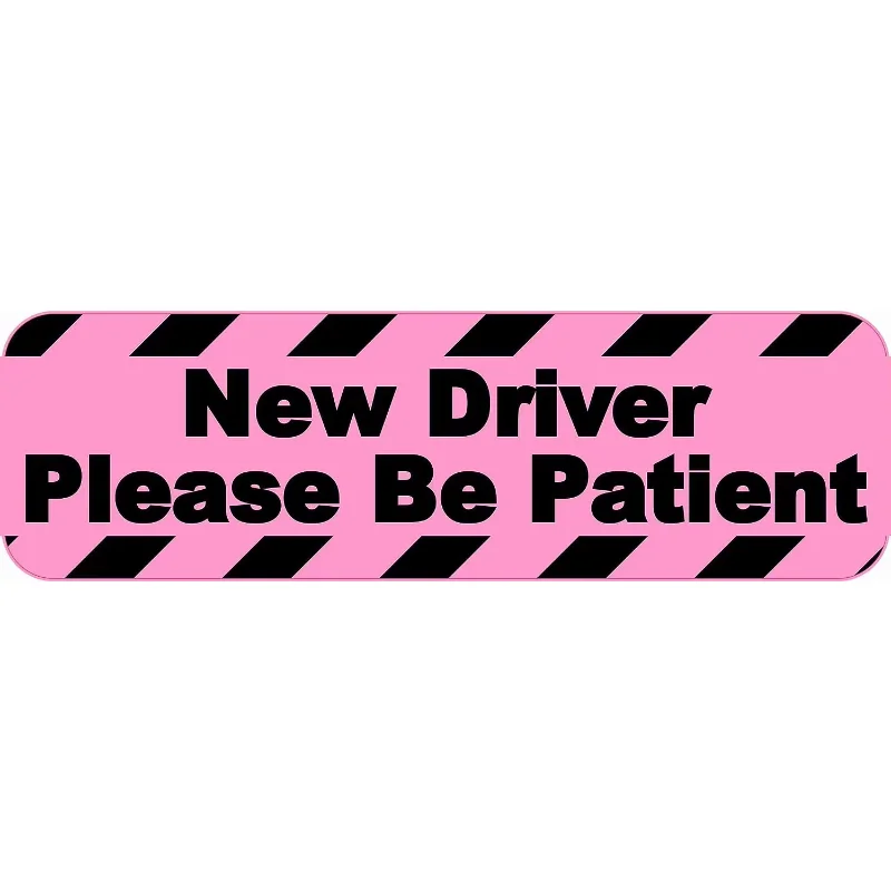 Car Stickers Warning New Driver Please Be Patient Pink Auto Truck Tail Window Decals Motor Body Vans Applique