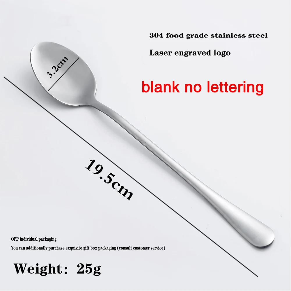 Summer Stainless Steel Spoon Sturdy Ice Scoop MOM DAD PAPA Grandpa Gift Ice Cream Plow Shovel Beautiful Character Letters