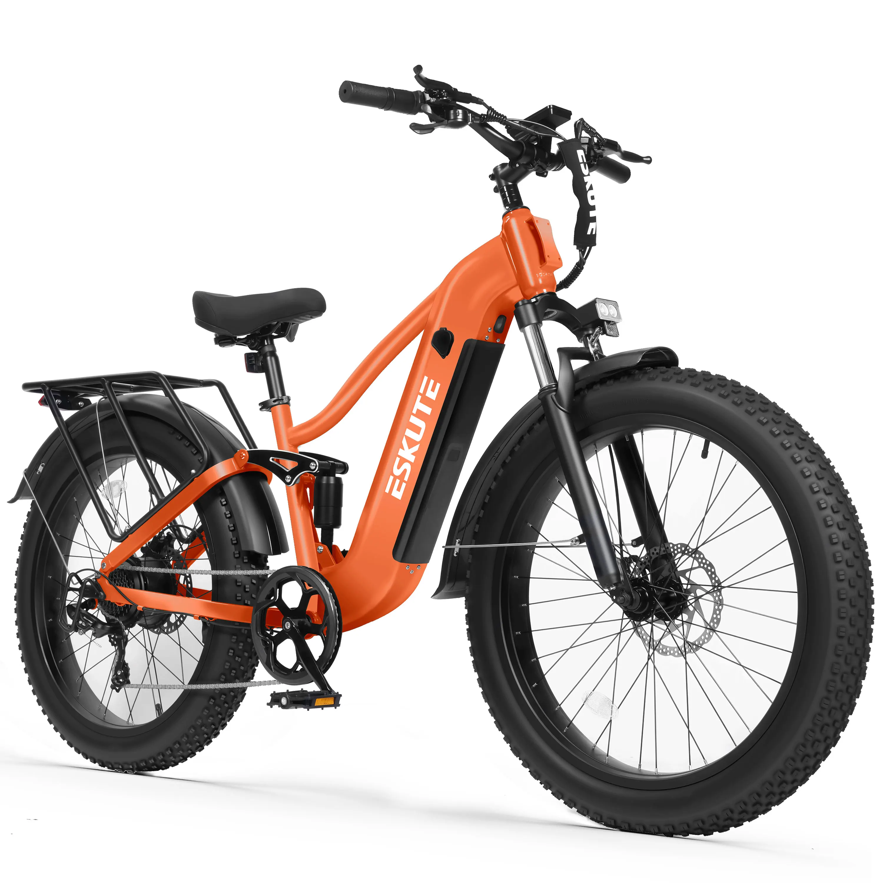 ESKUTE C300R-SO - Full Suspensions -  Electric Bike for Adults ，48V20.8Ah Battery Ebike up to 80 Miles, Peak, 26x4.0 Fat Tire Step-Over Ebike, 8-Speed, UL2849 E-Bike image 4