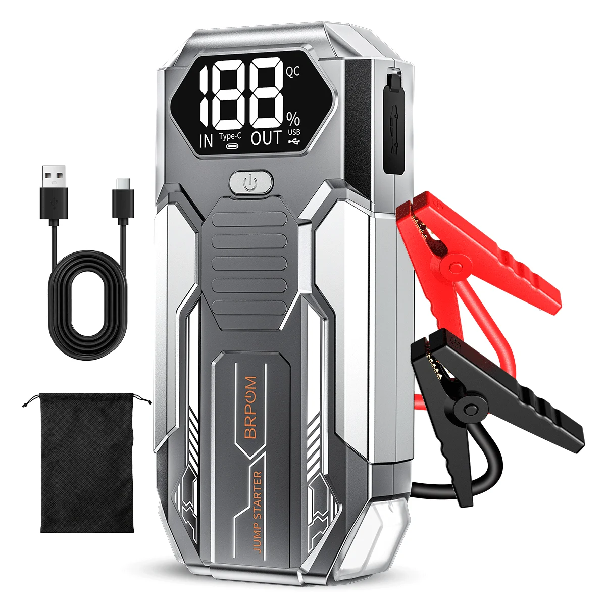 Arrancador de Coches 1000A/1500A Pico, 21800mAh (Hasta 8L de Gasolina o 10L de Diésel, 50 Arranques) Arrancador de Batería de Coche 12V