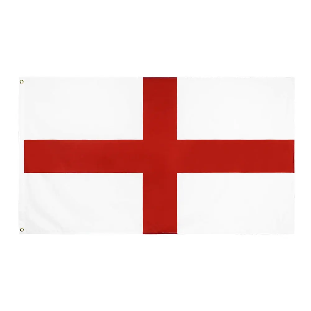 90x150cm 3x5 Ft England Flag Polyester St George Cross Flag Vivid Color Red Cross UK England Flag Party Bar Decoration