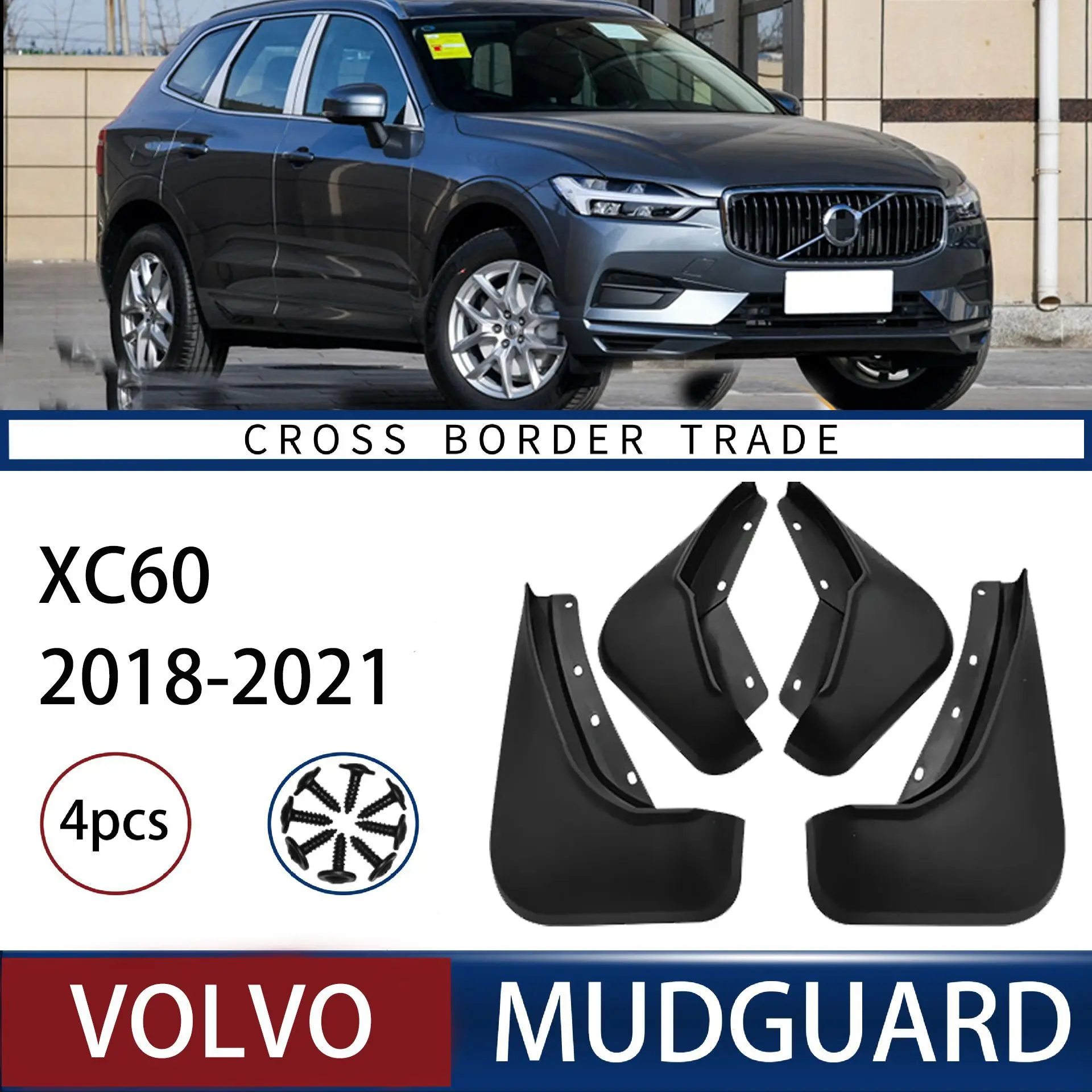 

FOR Volvo XC60 2018-2023 Car Molded Mud Flaps Splash Guards Mudguards Front Rear Styling Front Rear Car Accessories