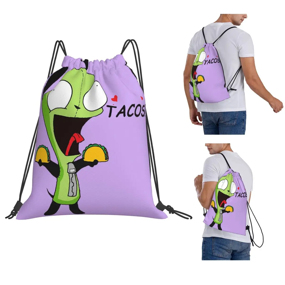 

Рюкзаки Gir Loves Tacos, многофункциональные портативные сумки на шнурке, спортивная сумка, сумки для книг для студентов-путешествий