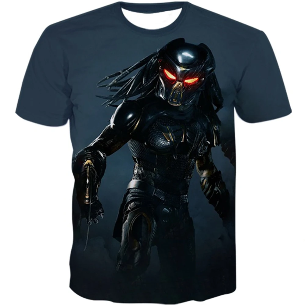 Creative Horror Design Predator 3D Printing Summer Fashion Leisure Cool Personality Street Style Short Sleeve image 2