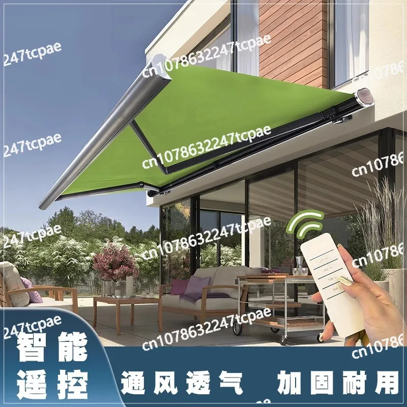 Export Model Full Box Telescopic Awning Shop Villa Balcony Outdoor Awning Aluminum Alloy Crank Arm Awning Factory