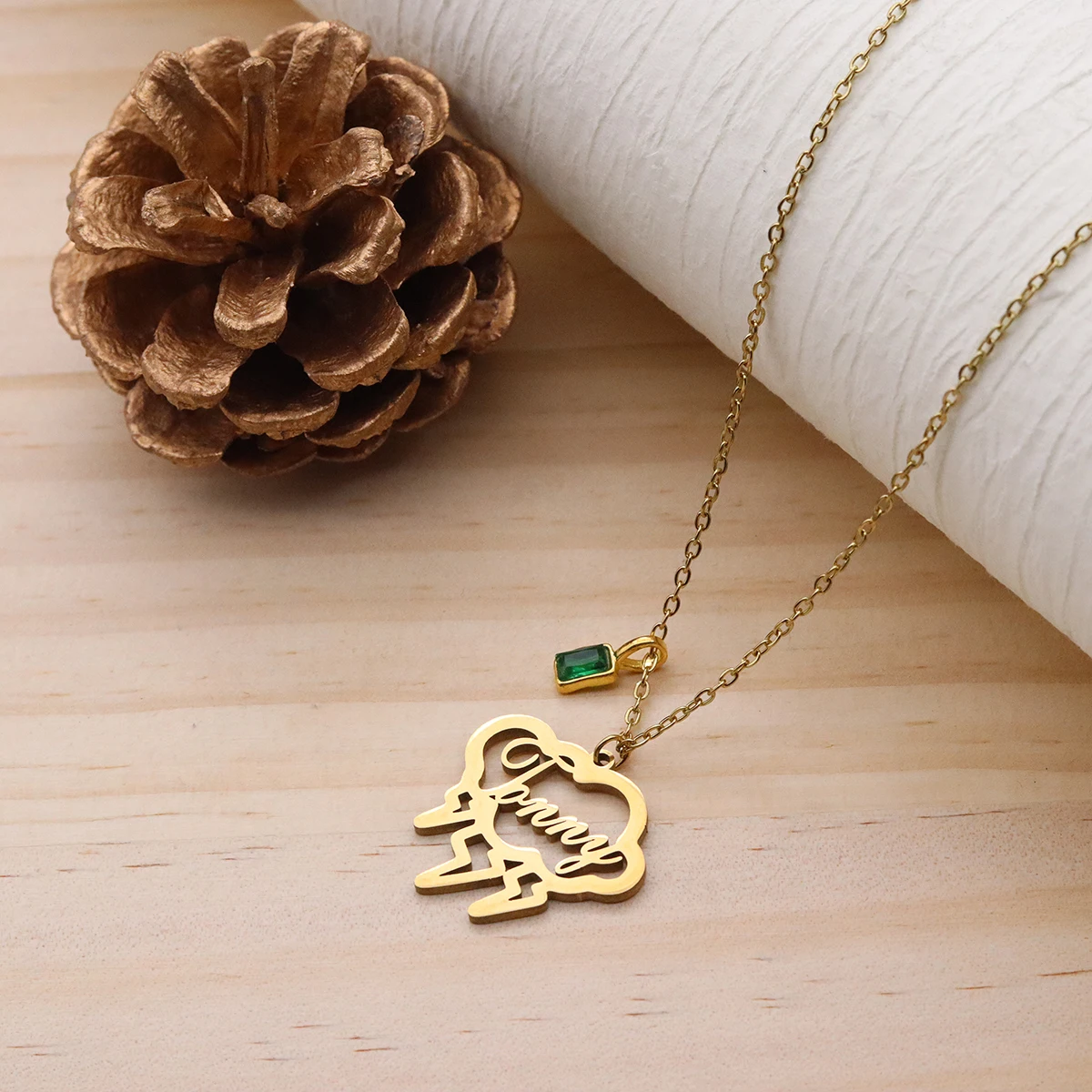 

Chandler Custom Name Women's Cloud & Lightning Design Pendant Necklace, Stainless Steel Necklace for Party, Daily Clothing Decor