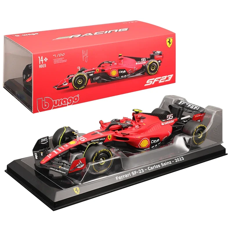 Bburago 1:24 Scuderia Ferrari Team SF23 2023 F1 Racing Alloy Car Model  #16 Charles Leclerc #55 Carlos Sainz Formula Diecast Toy