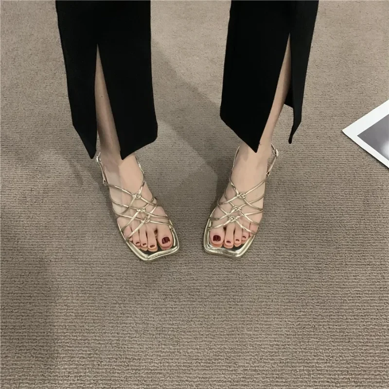 Summer New Fashion Sexy and Comfortable Women's Shoes Thick Heel Solid Color Open Toe Temperament Casual Women's Sandals