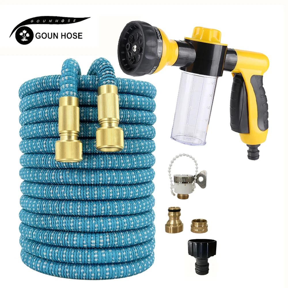 

Расширяемый волшебный шланг, автомойка высокого давления, 8 функций распыления воды, водяной пистолет, поливочный шланг для дома и сада КОЖАНЫЙ ШЛАНГ