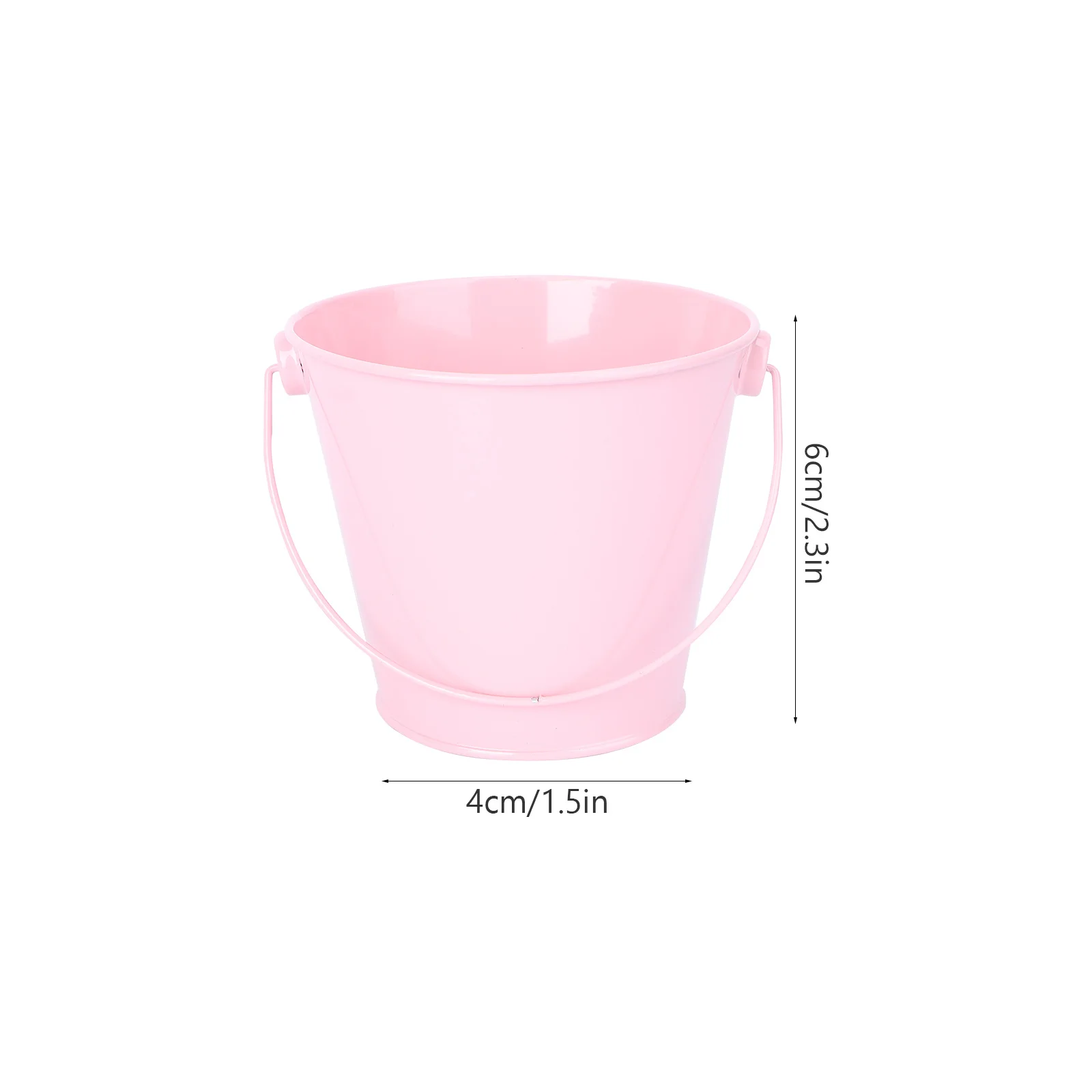 5 قطعة دلاء زهور صفيح صغير وردي مقاس S أواني زهور متينة بسيطة دلو زفاف ديكور حفلات الزفاف دلو الزفاف