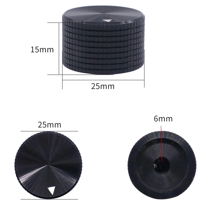 Cnc Machinaal Bewerkte Aluminium Potentiometer Bedieningsknop Volume Audio Elektrische Gitaar Basknop 6Mm Gat (D-As/Bloem Schacht)