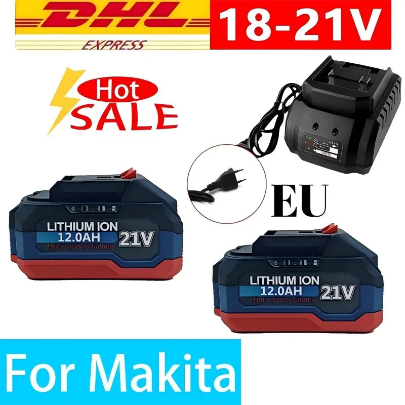 Аккумулятор литиевый 18В 21В 6.0 Ач для электроинструментов Makita 18В: гайковерт, пила, дрель, шлифовальная машина, шуруповерт