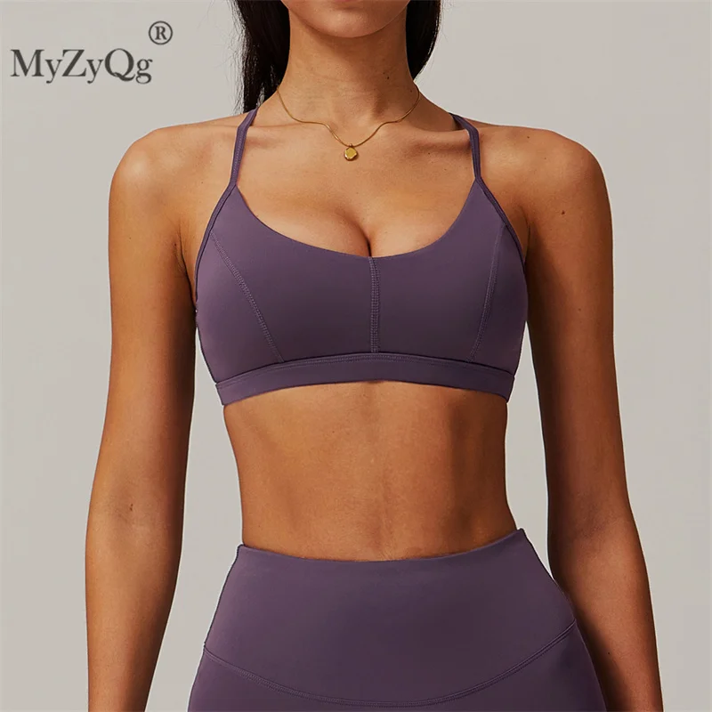 MyZyQg Women Yoga Bra Sports Underwear Fitness Running Underwear Fitness Sling Back Running Fitness Tank Top