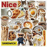 30pcs Creative Cute Sweet Bread Food Little Bear Bread Series Stickers Decorative Diy Craft Photo Albums Kawaii Stationery