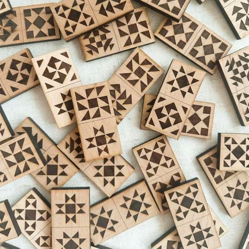 가족의 즐거움과 학습을 위한 교육용 나무 도미노 퍼즐 블록 세트 창의적 학습 도구 15UB