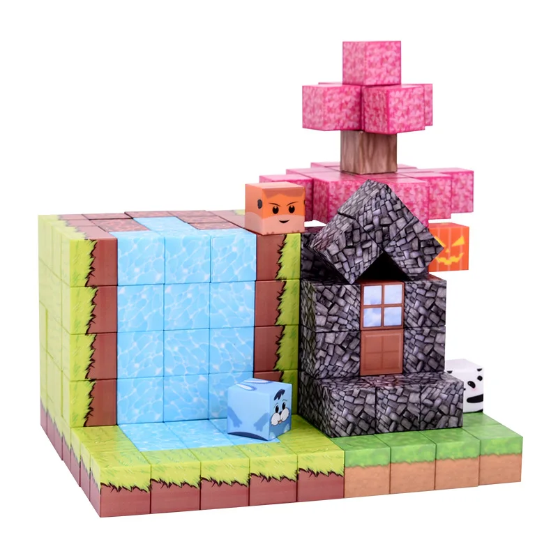 Montaje magnético serie Water Cube juego de bloques de construcción periférico mini regalo para niños rompecabezas montaje juguete cuadrado magnético