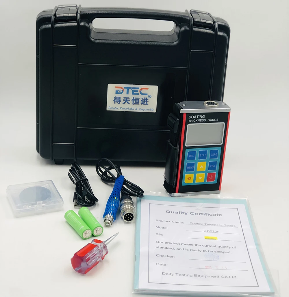 DTEC DC220F Digital Coating Painting Thickness Gauge Metal Shell Data Pro Software,Measuring Rang:0-1250um,Best-selling Gauge
