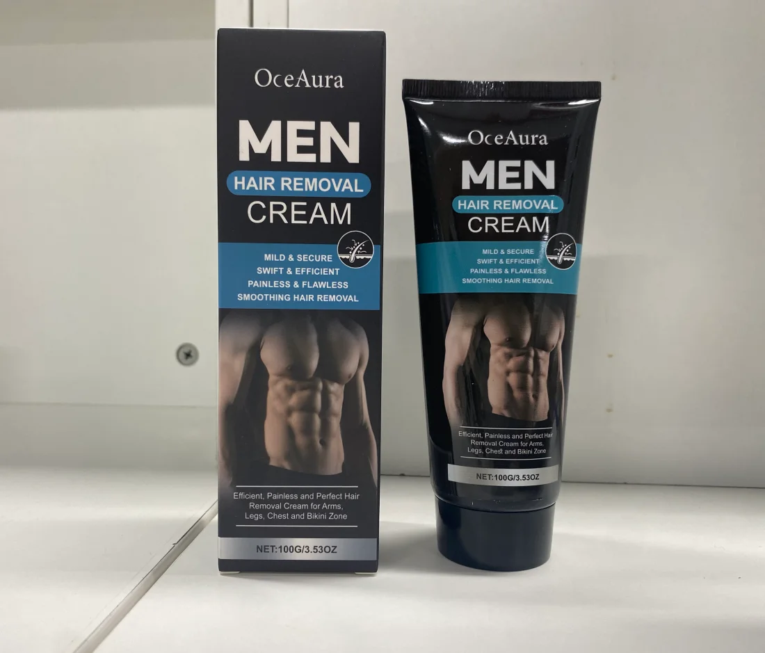 OceAura Men Hair Remover Cream Mild Formula with Aloe Vera Painless Depilatory for Body Arms Legs Bikini Line