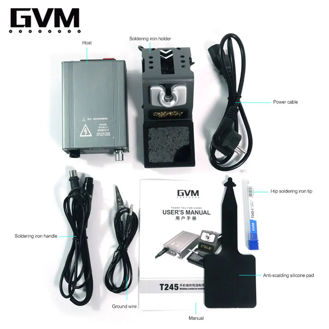 SUNSHINE GVM T245 T115 T210 Soldering Station With Soldering Iron Tips For Mobile Phone Repair SMD BGA Welding Rework Station