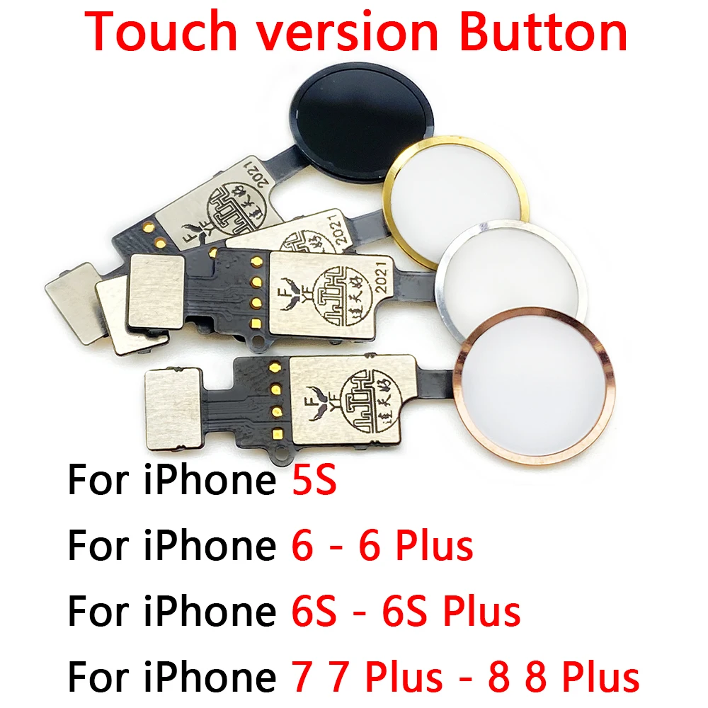 Universal Home Button Return Back Fingerprint Flex Cable For Iphone 5S 6 7 8 Plus Touch Version Fingerprint No Touch ID Repair replacement part for iphone 7 plus backlight film with home button extension flex ribbon original grade parts