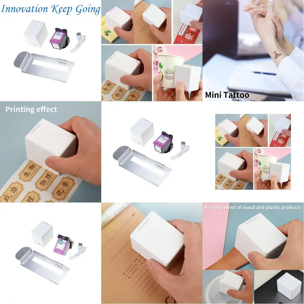 

E65C Handheld Print Pen USB C Rechargeable Mini Printer Lightweight Tool For Artistic Dessert Drink Foam Creation