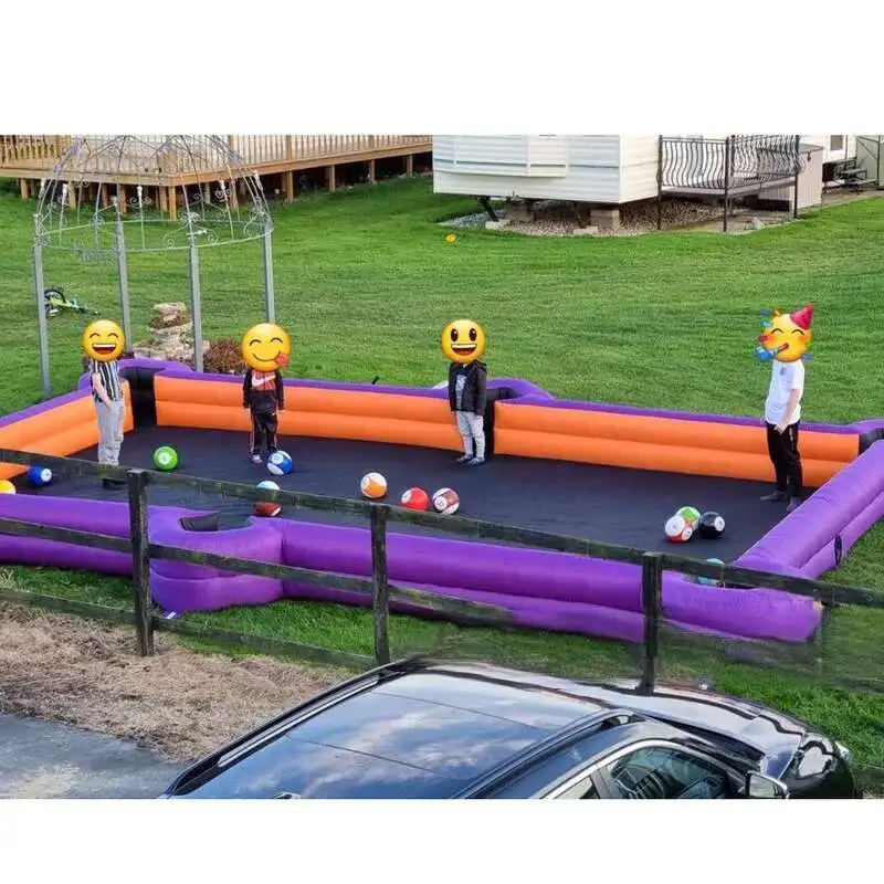 Commercial Snooker Soccer Pool Iatable Snookball Table Giant Outdoor Human Billiards For Events Carnival Games