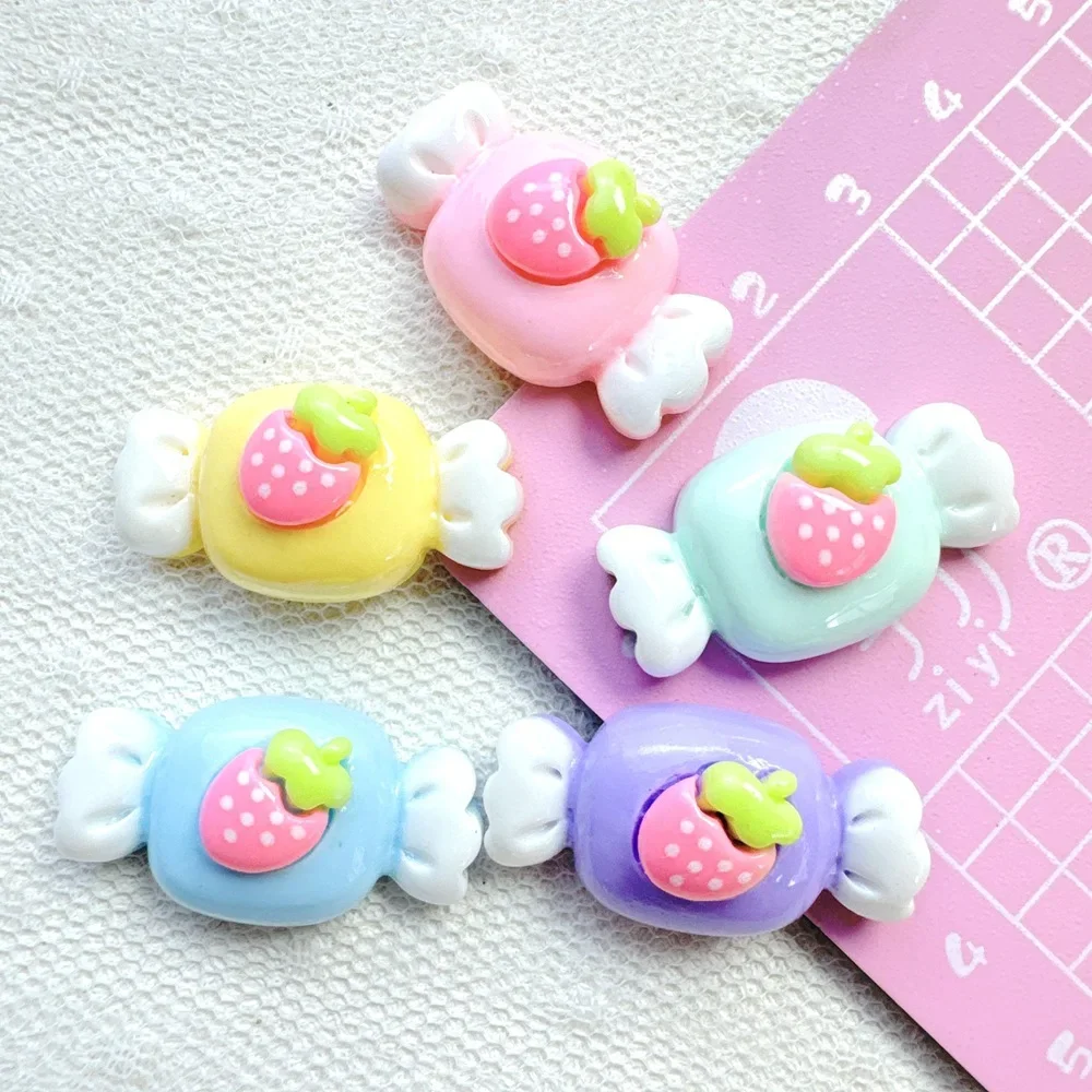 5Pcs cute candy cartoon resin flatback supplies diy kawaii resin accessories crafts materials scrapbooking embellishment