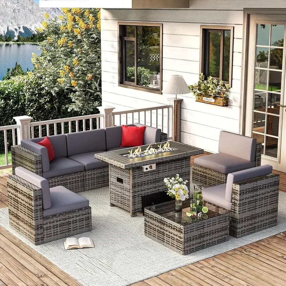 Outdoor Patio Furniture 8 Pieces Set with 40