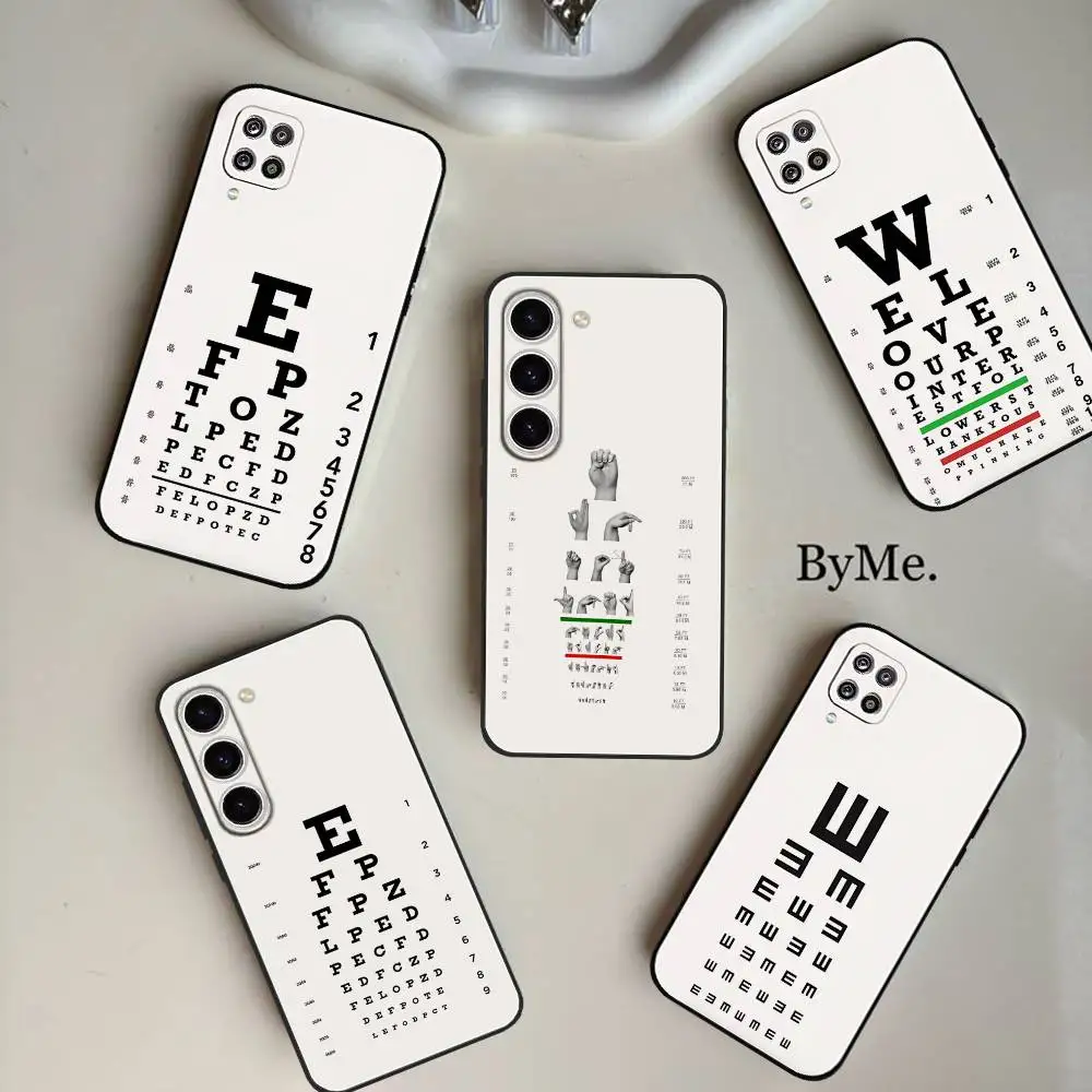 Medical Eye Vision Chart Phone Case For Samsung Galaxy S21 S22 S23 S24ULTRA S25ULTRA FE Ultra Plus5G A52S S26 Soft Cover