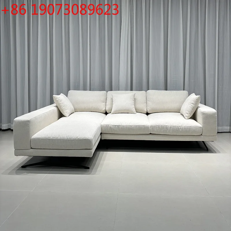 

Новый итальянский минималистичный диван из хлопка и льна для гостиной, прямой, современный, в стиле «тихий ветер», угловой, легкий люкс