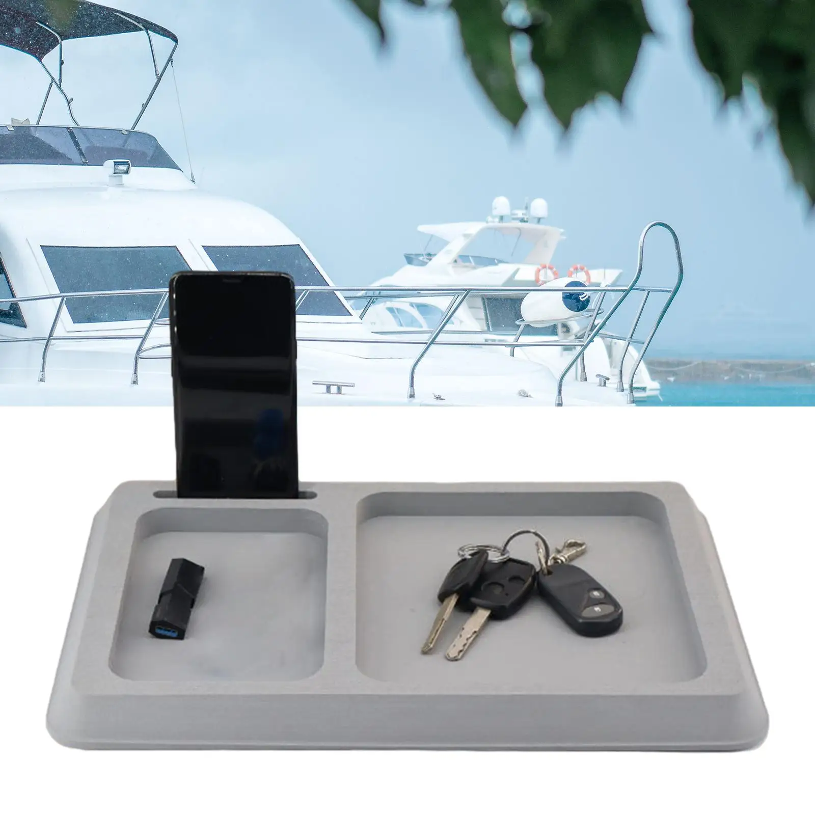 

Phone Boat Dash Durable Multipurpose Non Slip Accessories Spare Organizer for Keys Small Items Phone Boating Marine