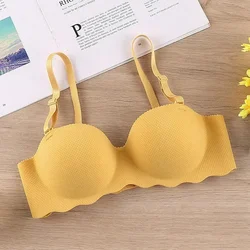 Alluring Bras  Seamless Push-Up Underwear Solid Colors Wireless Strapless Bras  Versatile Style