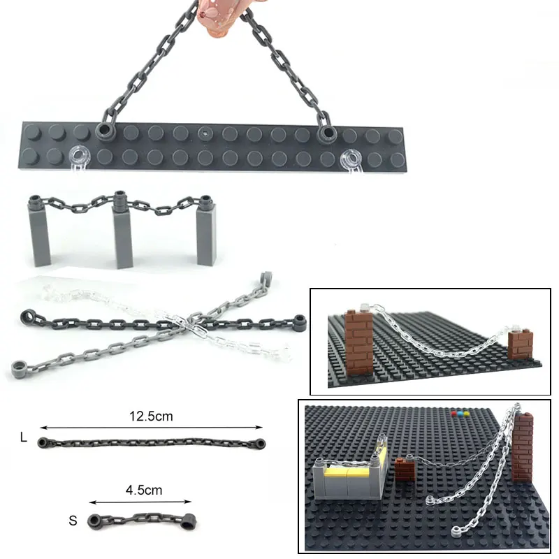 20Pcs/set Chain Bricks Military Building Block City military Scene Accessory MOC DIY Parts 30104 92338 chain Toys For Children