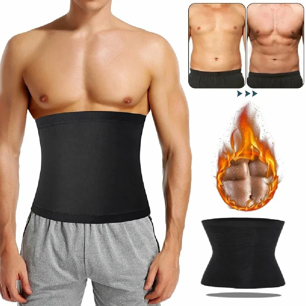 1PCS Men's Waist Trimmer Sauna Belt, Neoprene-Free Waist Cincher, Sweat Slimming Workout Shaper Belt for Belly Fat