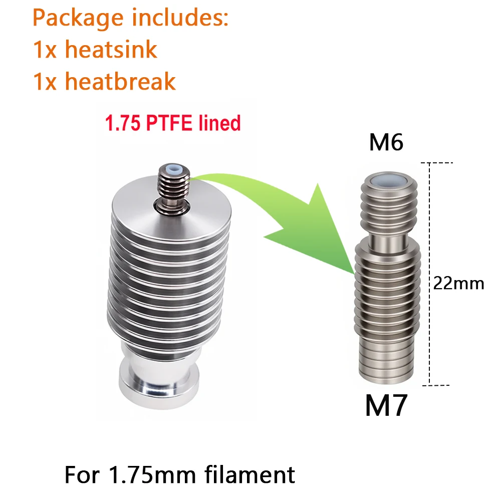 V6 Heat Sink Short Distance J-head Hotend All Metal Wade Block with Heat Break for 1.75mm 3.0mm Filament 3D Printer Parts