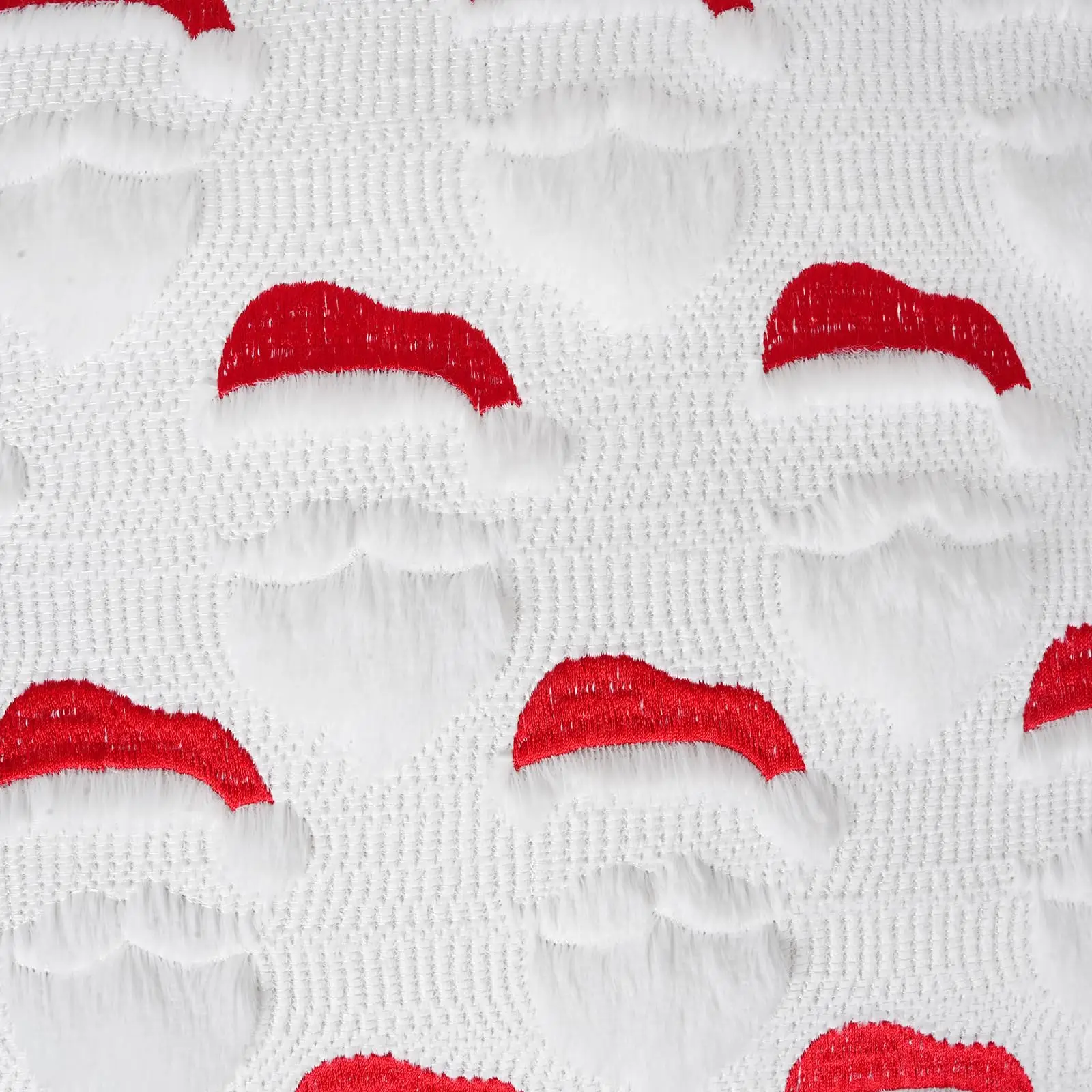 Christmas Pillow Covers 18x18 Inch Jacquard 3D Xmas Embroidery Faux Fur Throw Pillows Cover Winter Holiday Cushion Covers