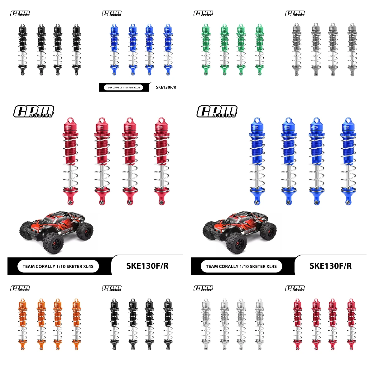 

GPM TEAM CORALLY 1/10 Sketer Xl4S для алюминиевых передних и задних регулируемых демпферов