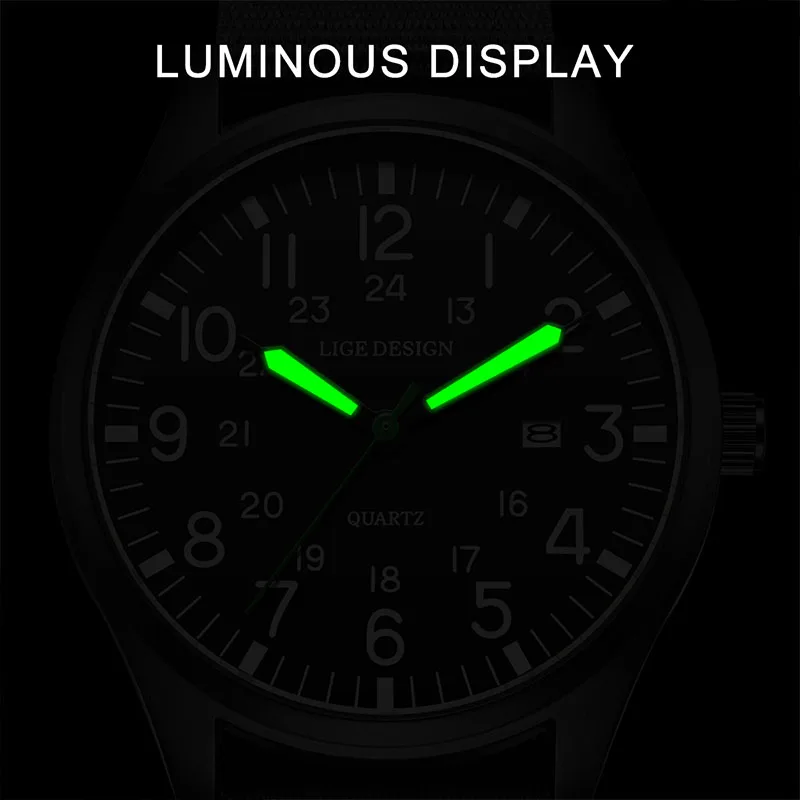 

LIGE Лучшие роскошные часы мужские светящиеся водонепроницаемые модные часы 12/24 креативные кварцевые наручные часы для мужчин montres hommes