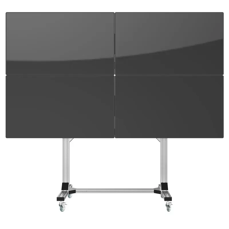 Modern Mobile Multi-screen 2*2 Mobile 4 Screens LED Display for TV Cart TV Floor Stand with Wheels micro adjustable