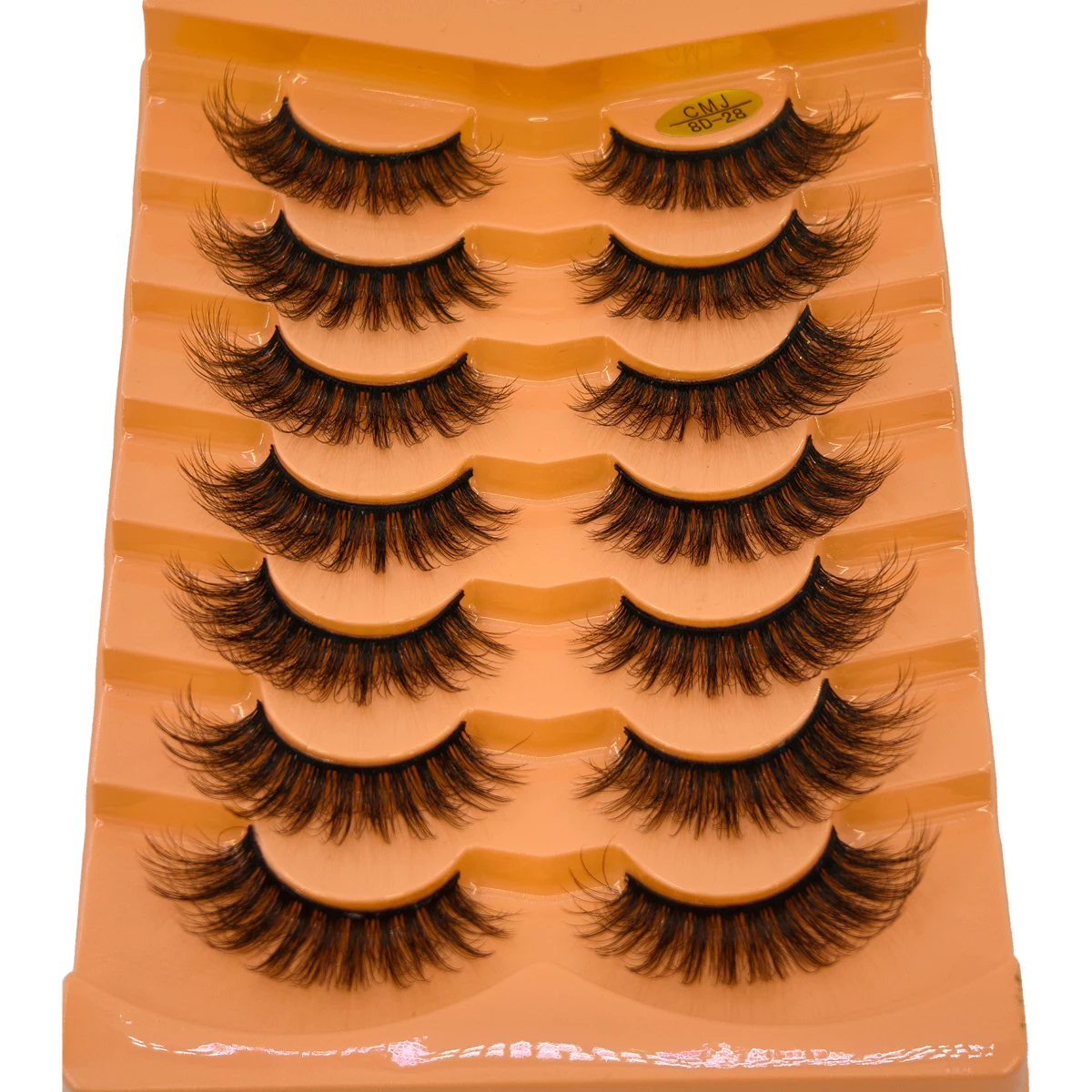 رموش عين القطة ثلاثية الأبعاد رموش صناعية طبيعية D حليقة رقيق لينة عبر 7 أزواج رموش مانغا Wispy رموش تمديد طبيعية ماكياج #2