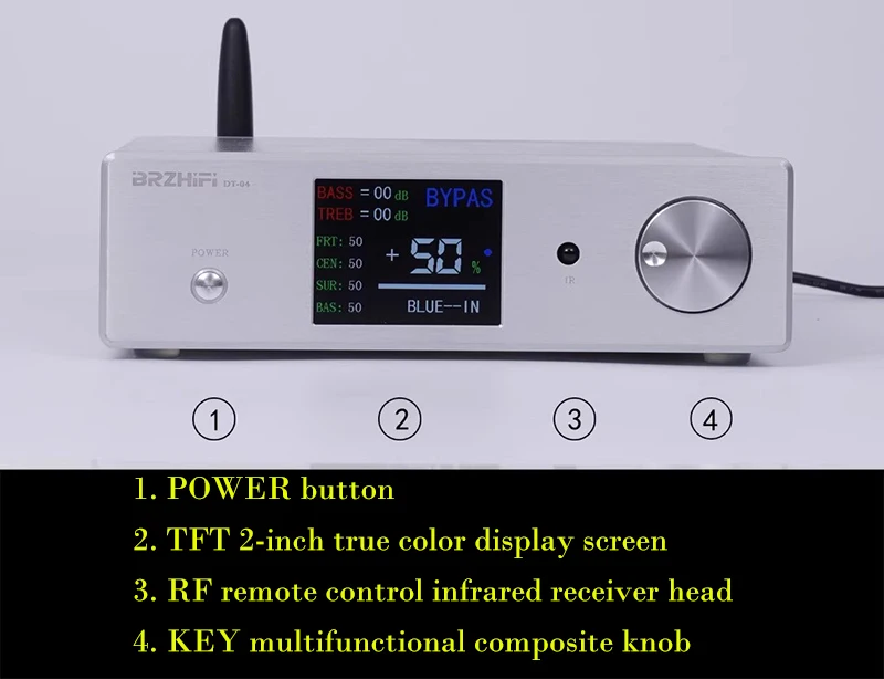 AIYIMA SMSL DT-04 HIFI preamplifier 5.1 Channel Home theater AC3 Bluetooth 5.3 Fully remote control Preamp Effector Decoder