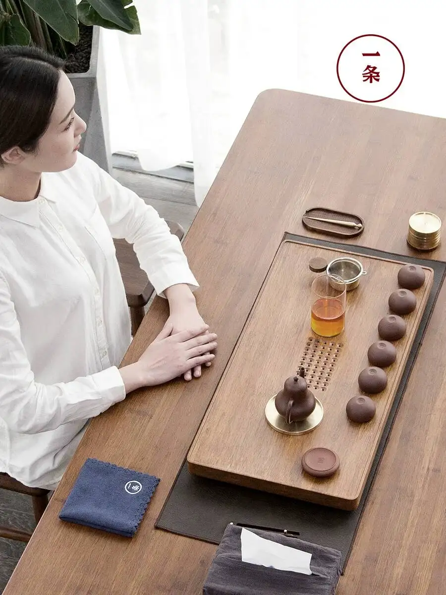 Water Storage With Drawers For Home Use In The Living Room, Modern Kung Fu Tea Set, Bamboo Solid Wood Drawer Tray