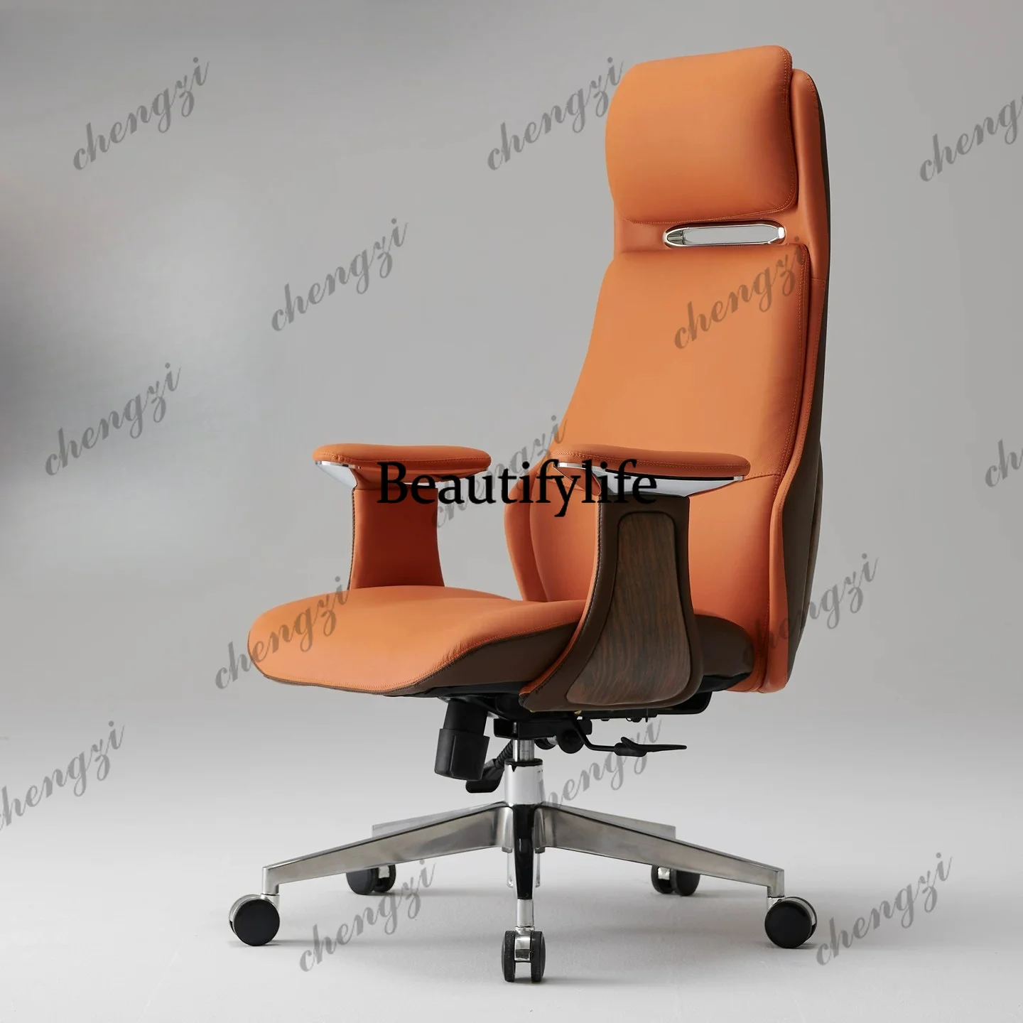 

Business office leather boss class swivel chair lunch break computer study comfortable waist chair